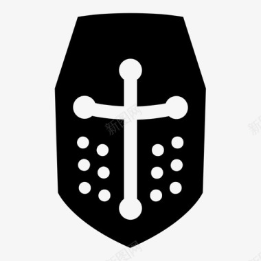 头盔基督徒十字军战士图标图标