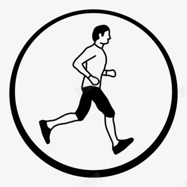 跑步男健身慢跑图标图标