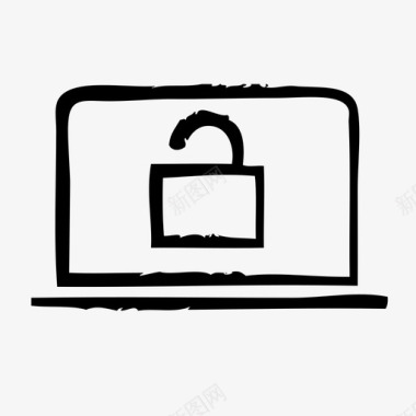 安保解锁笔记本保护安全图标图标