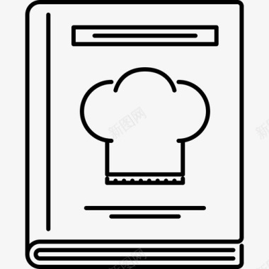 书的轮廓食谱书厨师烹饪图标图标