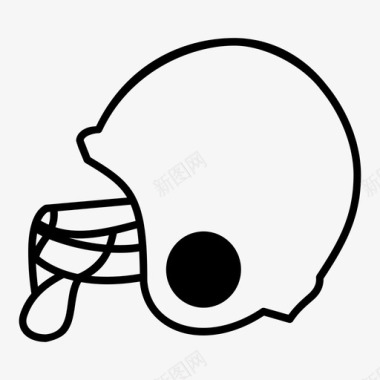 足球头盔防护运动图标图标