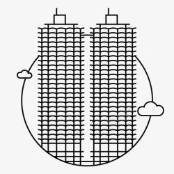 伊利诺斯美国伊利诺斯州芝加哥市摩天大楼图标高清图片