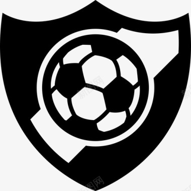足球徽章盾牌足球图标图标
