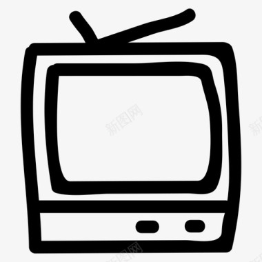 手绘科学素材采购产品电视设备娱乐图标图标