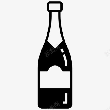 香槟瓶酒精庆祝图标图标