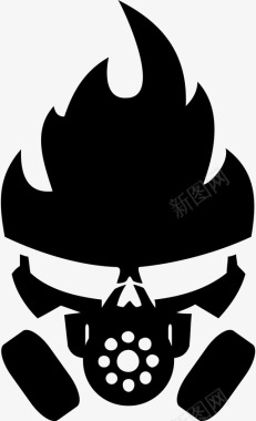 火骷髅火焰骷髅防毒面具图标图标