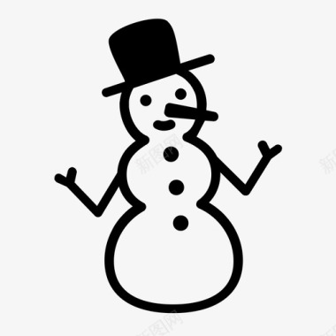 冬天的雪人雪人圣诞节寒冷图标图标