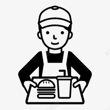 快餐工人快餐服务员食品服务员图标图标