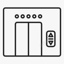 客舱电梯客舱标牌图标高清图片