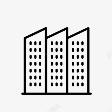 建筑物城市高层建筑图标图标