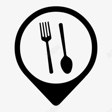 地图针餐厅食物叉子图标图标