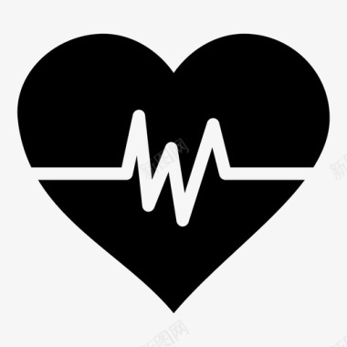 心电图心脏脉搏心电图机健康图标图标