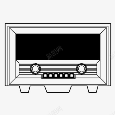 旧式电台收音机音乐调谐器电台图标图标