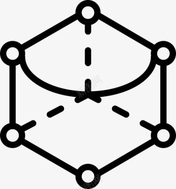 矢量桌角六边形角图纸形状图标图标