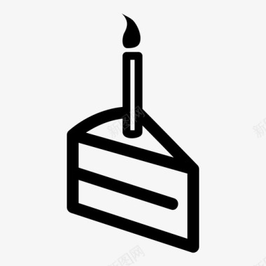 生日蛋糕蜡烛一块图标图标
