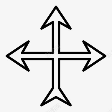 红绿灯路口交叉点箭头连接十字路口图标图标