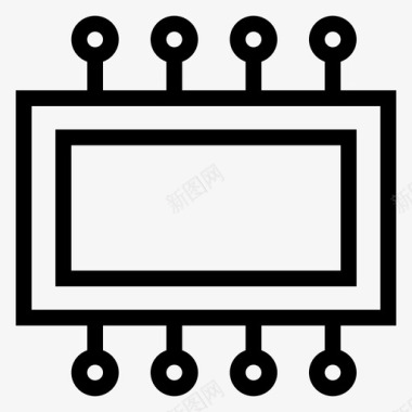 AI芯片微芯片计算机cpu图标图标