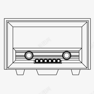 收音机矢量收音机音乐调谐器电台图标图标