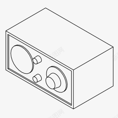 复古菱格收音机音乐调谐器电台图标图标