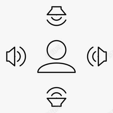 环绕音响系统音响扬声器图标图标