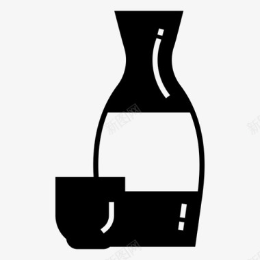獭祭清酒免抠清酒瓶酒饮料图标图标