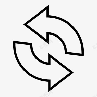 向左旋转旋转循环方向图标图标