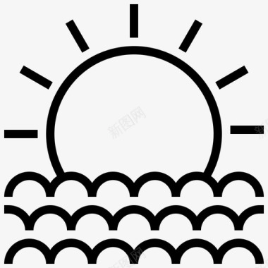 太阳简笔太阳云预报图标图标