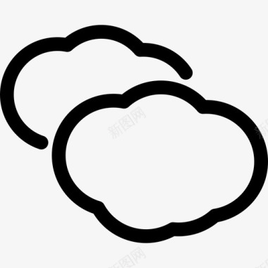 多云的天空天气然后自然轮廓图标图标