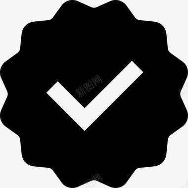 社交软件标识验证徽章检查图标图标
