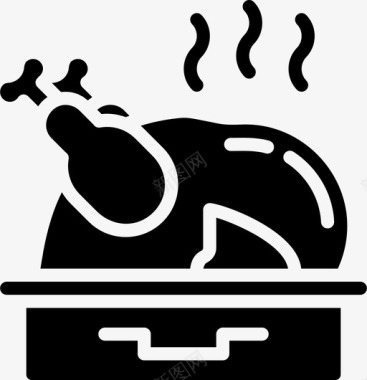 火鸡烹饪饮料图标图标