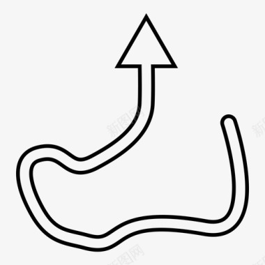 自由曲线方向箭头自由形式图标图标