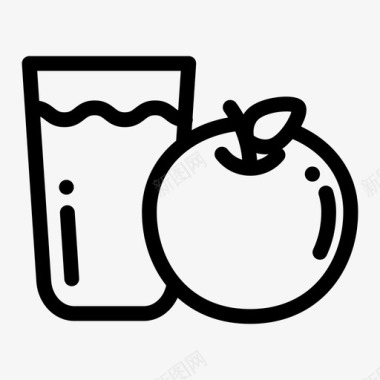 橙汁饮料水果图标图标