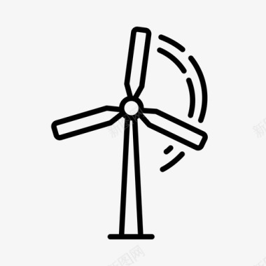 风力涡轮机生态可再生资源图标图标