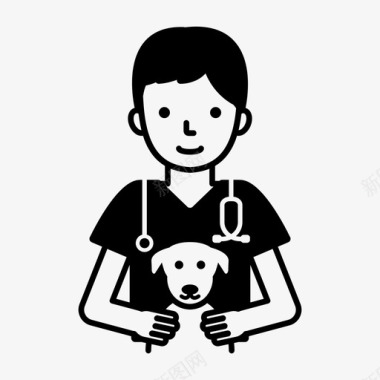 彩绘宠物动物医生宠物医院兽医图标图标