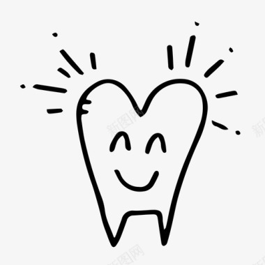 清洁快乐牙齿清洁牙齿牙医图标图标
