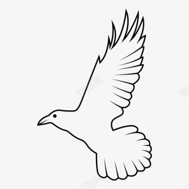 翅膀乌鸦动物鸟图标图标