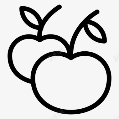 甜蜜苹果樱桃水果图标图标