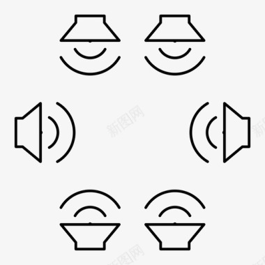 环绕音响系统音响扬声器图标图标