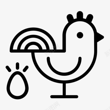 鸡和蛋鸟农场图标图标