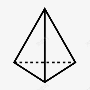 四边形金字塔三维形状几何图标图标