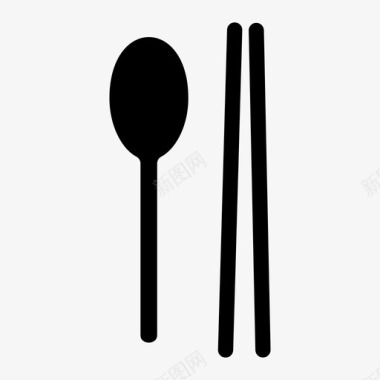中国传统筷子勺子和筷子亚洲食物吃图标图标