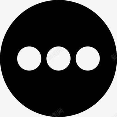 更多按钮透明圆形黑色基本电脑图标图标