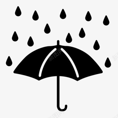 雨天雨伞天气图标图标