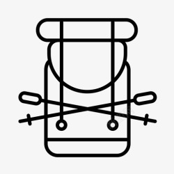 徒步旅行装备登山装备探险背包图标高清图片