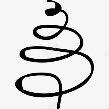 圣诞节图标用螺旋线绘制的圣诞树手工绘制的圣诞节图标图标