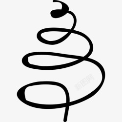 螺旋圣诞树用螺旋线绘制的圣诞树手工绘制的圣诞节图标高清图片