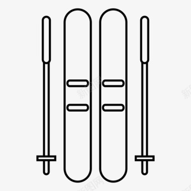 罗马杆滑雪板板杆图标图标