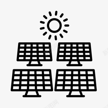 绿色电池太阳能电池板生态绿色能源图标图标