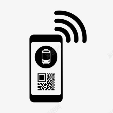 公共交通标识公共交通通行证移动qr图标图标