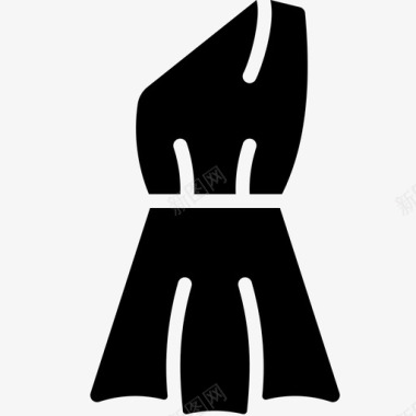 单肩连衣裙服装女式图标图标
